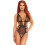 Fisknätsstrappy g-string teddy - MEDIUM / SVART 1