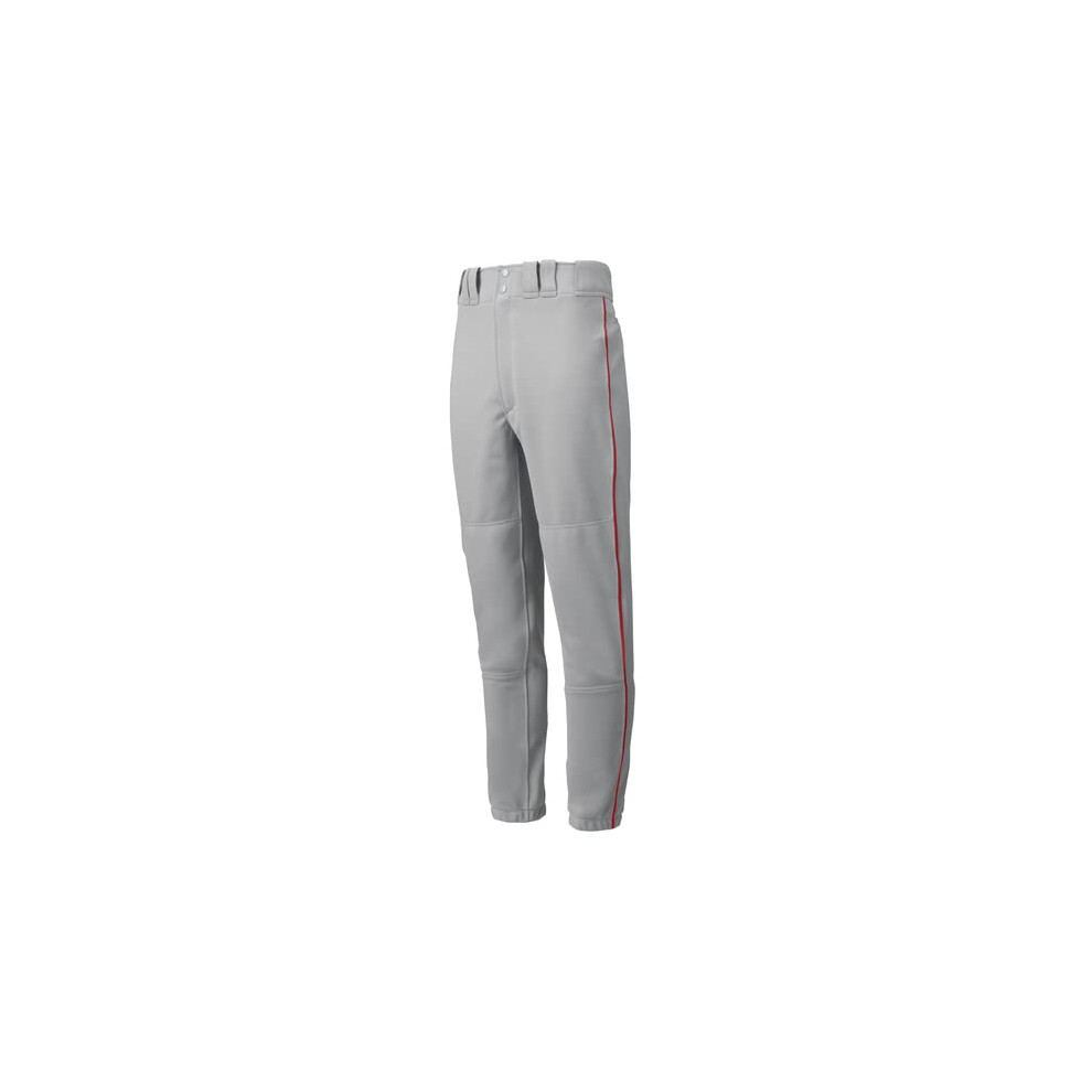 Mizuno mens Premier Piped Pant  Grey-red  Small