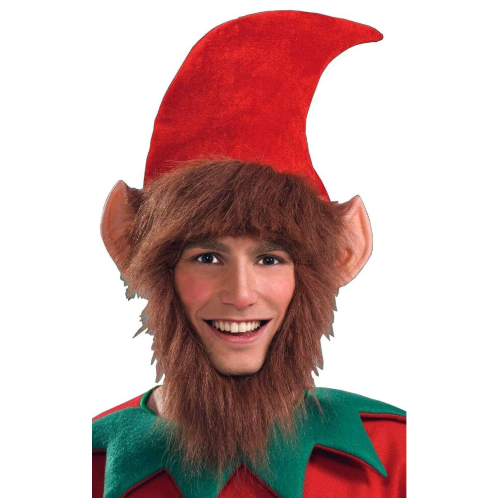 Christmas Elf Ears & Beard Costume Hat One Size