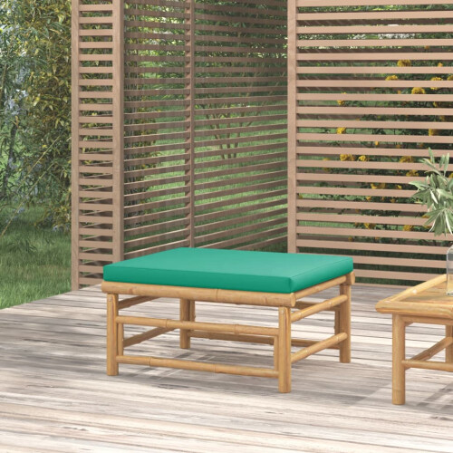 VidaXL vidaXL Gartenhocker mit Grünem Kissen Bambus