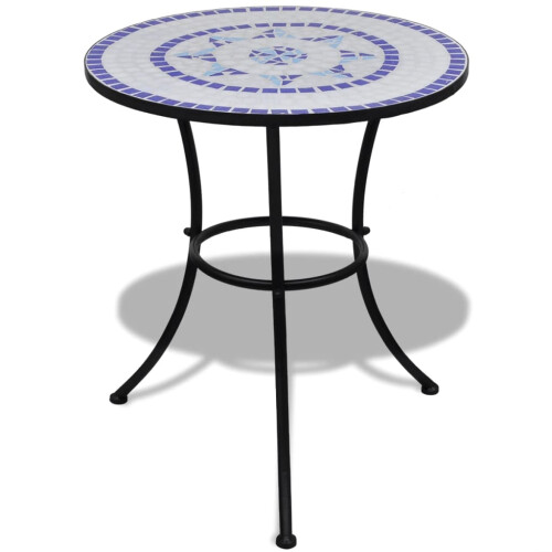 VidaXL vidaXL Bistro Table Blue and White 23.6"" Mosaic