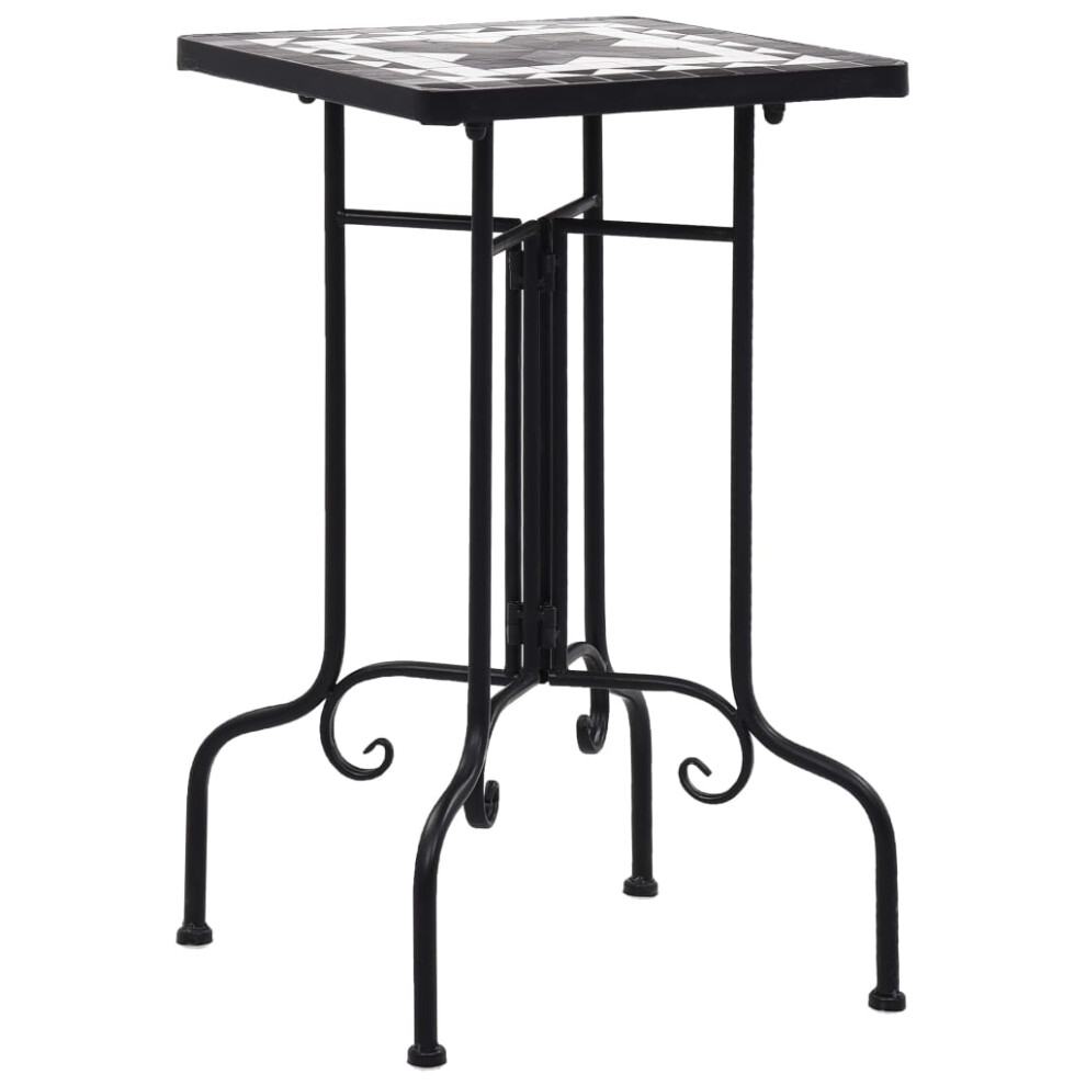 vidaXL Mosaic Side Table Black and White Ceramic