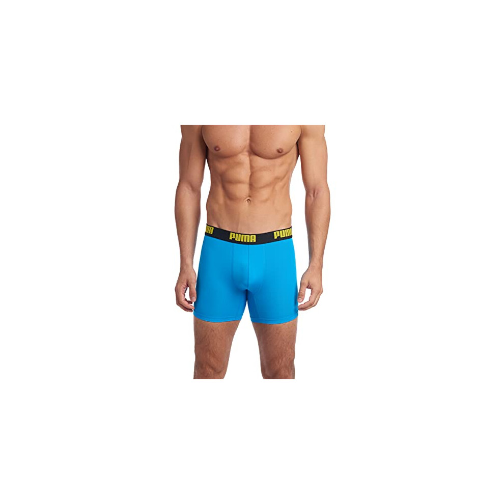 PUMA Men's 3 Pack Boxer Brief  Bright Blue  Small