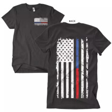 T-shirt da uomo Vintage Blue & Red Line nera - 2XL