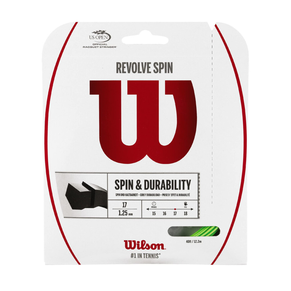 Wilson Revolve Spin 17 Tennis String - Set  Green