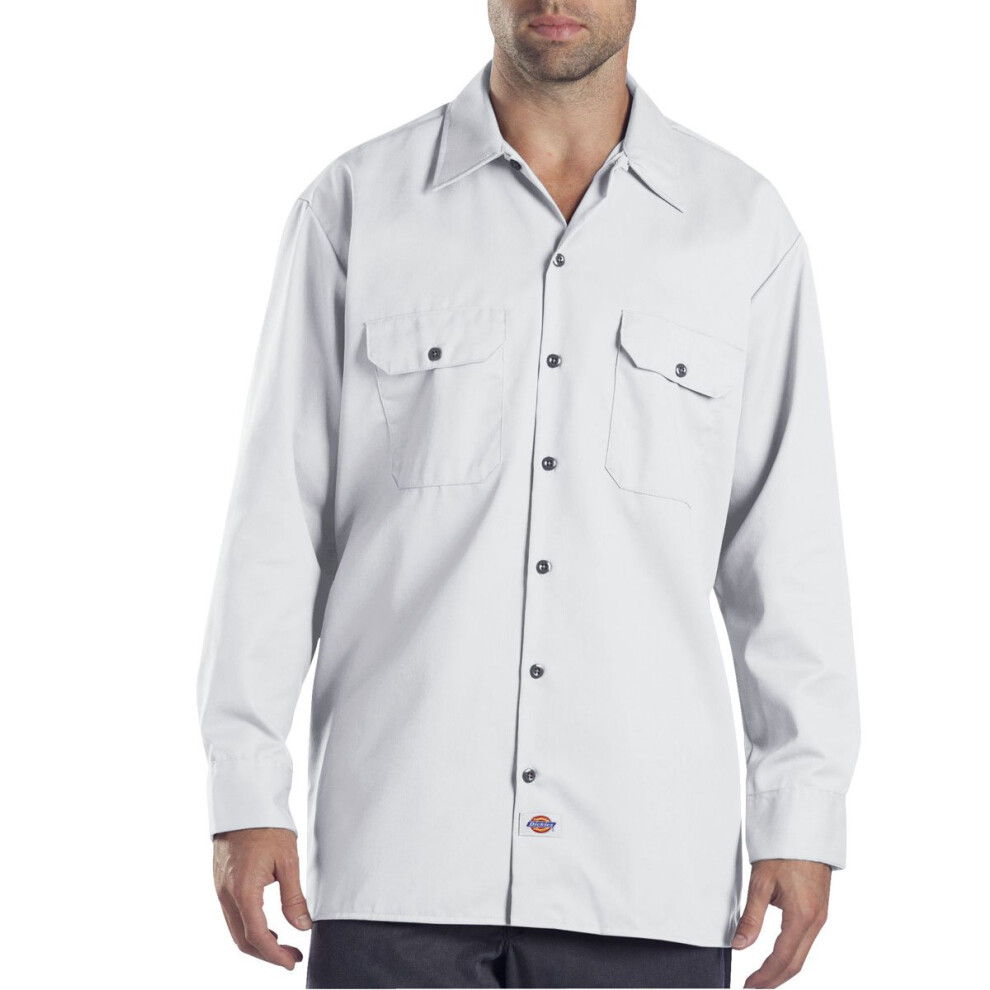 Dickies Mens Long Sleeve Work Shirt  White  Small