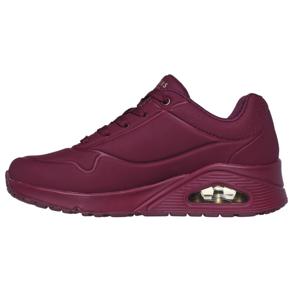 Skechers Womens UNO-Stand ON AIR Sneaker  Plum  6