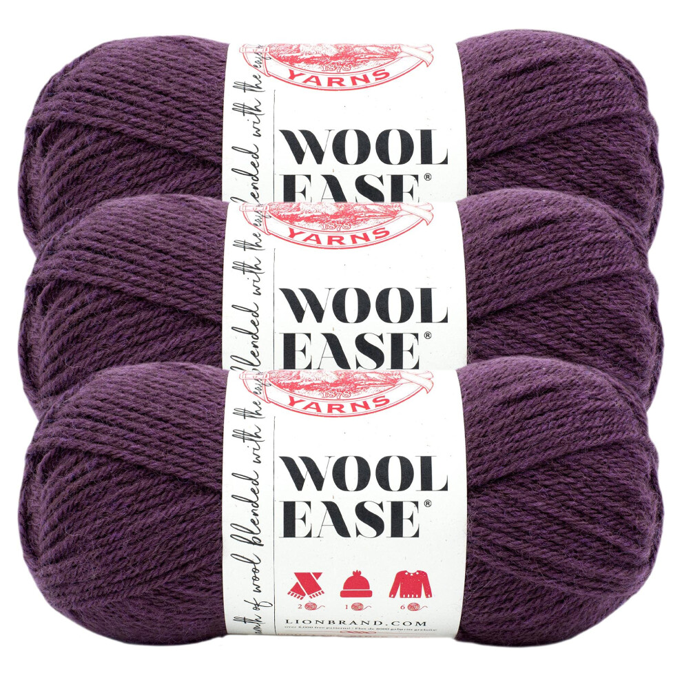 (3 Pack) Lion Brand Yarn Wool-Ease Yarn  Raindrops