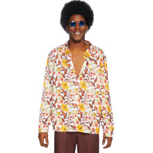 Leg Avenue Heren 70s bloemenoverhemd. Veelkleurige kleur
