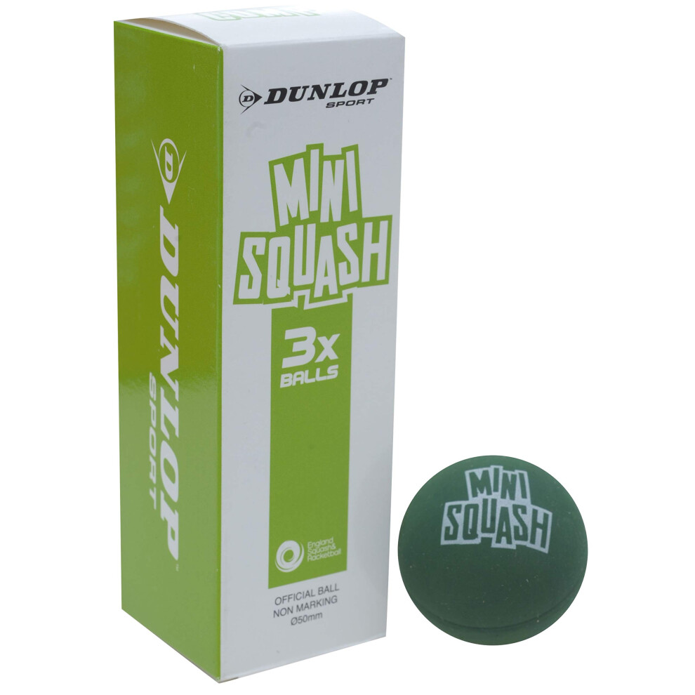 Dunlop Sports Mini Squash Ball  Green  3-Ball Pack