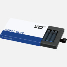 Montblanc Royal Blue Ink Cartridges - 8-Pack for All Montblanc Fountain Pens (Quick-Dry)