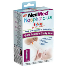 NeilMed, Naspira Plus, Nasen- und Mundabsauger & Salinfläschchen, Für Babys und Kinder, 17-teiliges Set