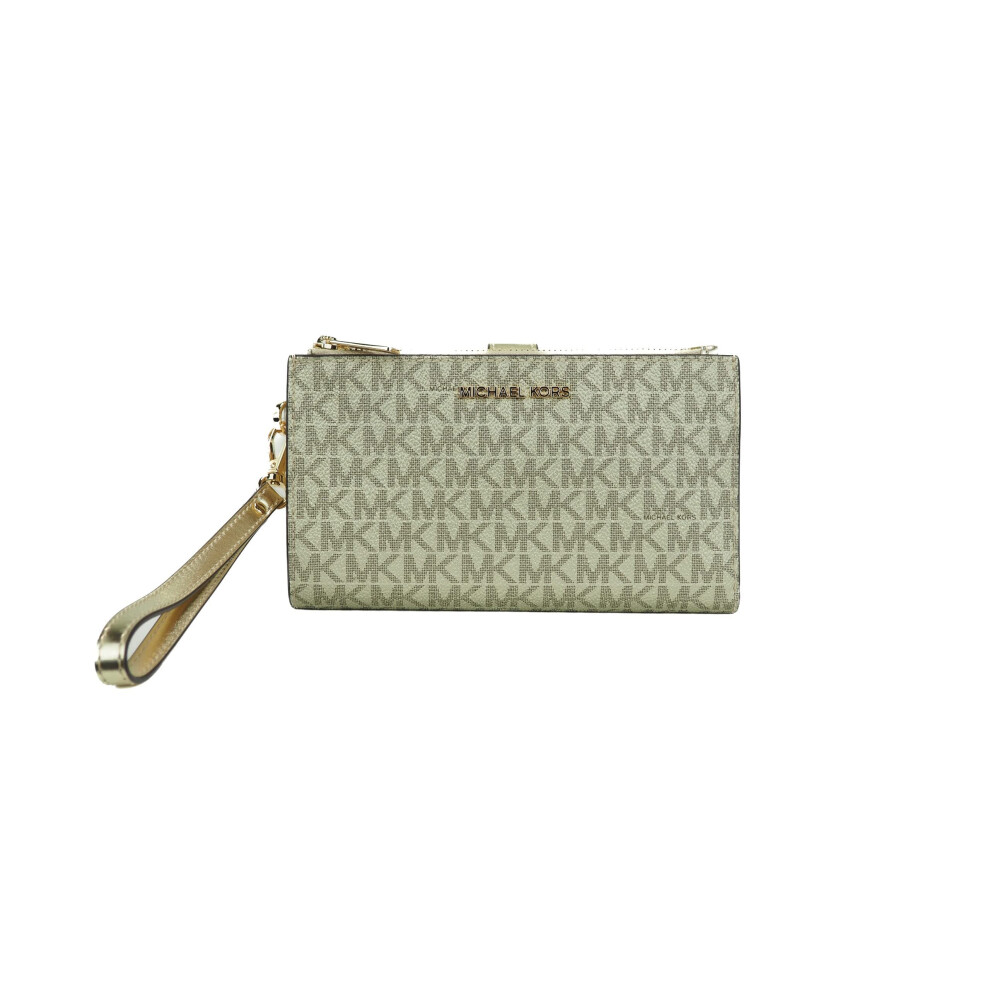 Michael Kors Large Double Zip Wristlet (Pale gold)