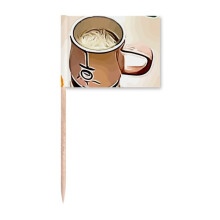 Effect Outline Mellow Drink Milk Tea Toothpick Flags Marker Topper Party Decoration