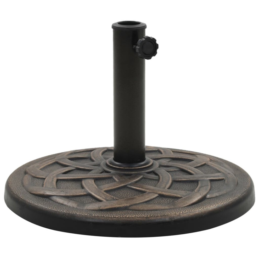 Vidaxl Parasol Base Round Polyresin 24.3 Lb Bronze