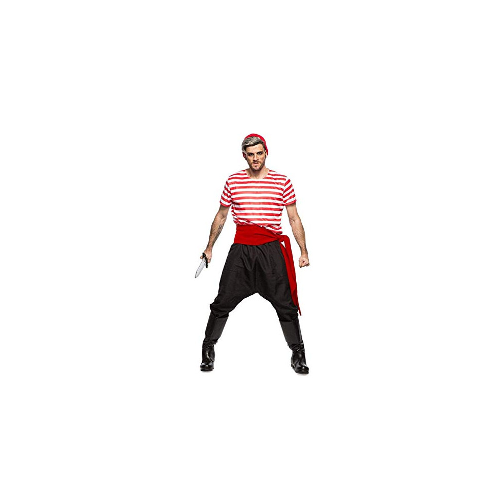 Photos - Fancy Dress Seeing Red Pirate Crew Member Costume - Mens L Size Red 80123L