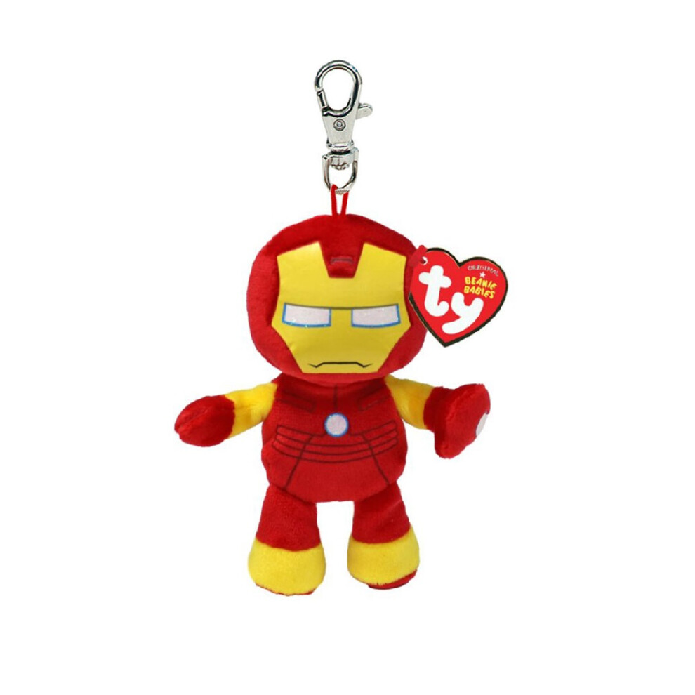 Ty Key Clip Marvel Iron Man Soft Plush Keychain