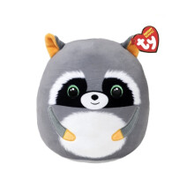 Squish-A-Boo Sneaky Raccoon 10" Soft Plush - TY Beanie Boo, Ultra-Soft, Official TY Heart, Collectible Plush