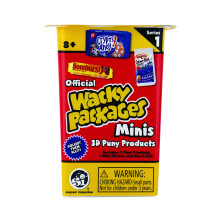Wacky Packages Minis 5-pk Blindboks Serie 1 Multi – 5 overraskelser, klistremerke og sjekkliste — 60 parodiske samleobjekter