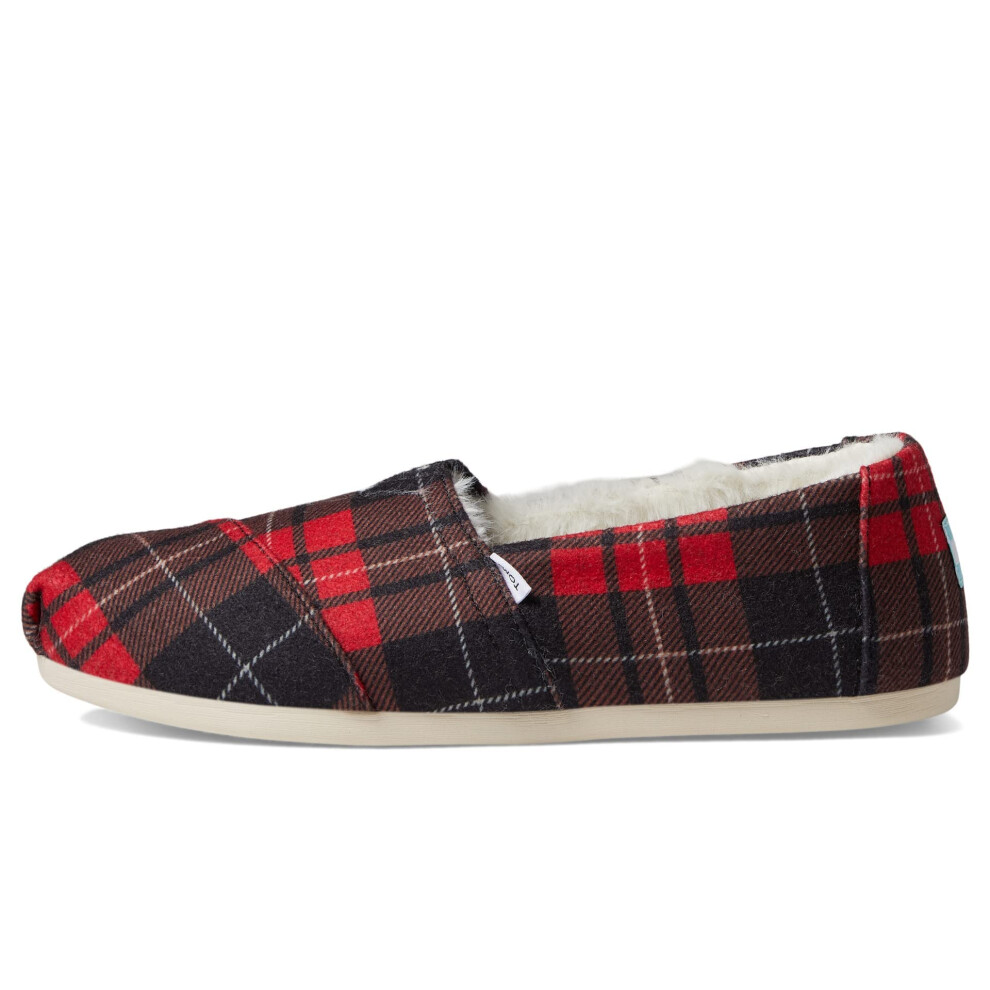 TOMS Alpargata CloudBound Red Tartan Print Felt 9.5 B (M)