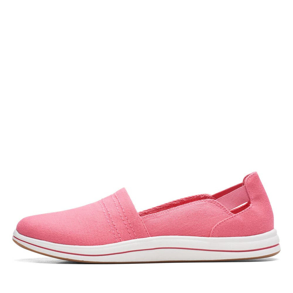 Clarks Women's Breeze Step Loafer  Bright Coral Canvas  5