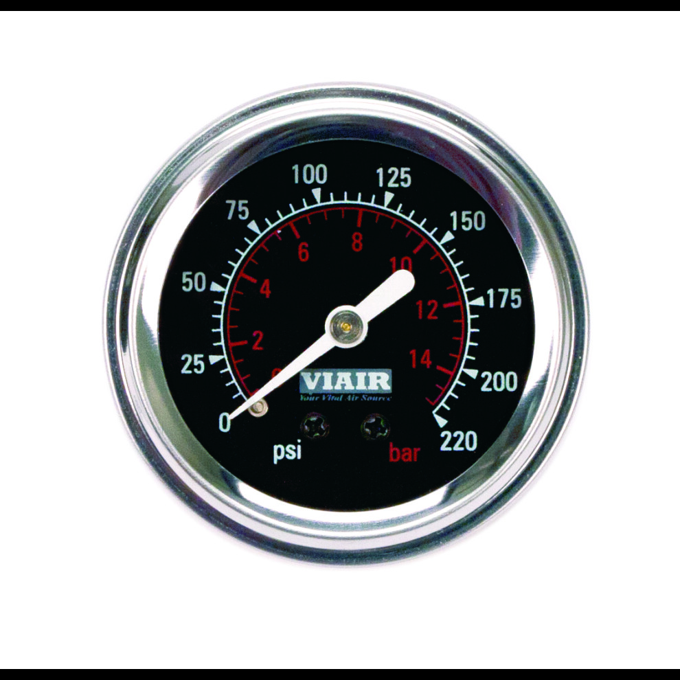 2"" Single Needle Gauge ( Face Illuminated 220 Psi) Black 818114009907