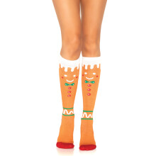 Calzino lungo fino al ginocchio con omino di pan di zenzero di Leg Avenue, colore multicolore