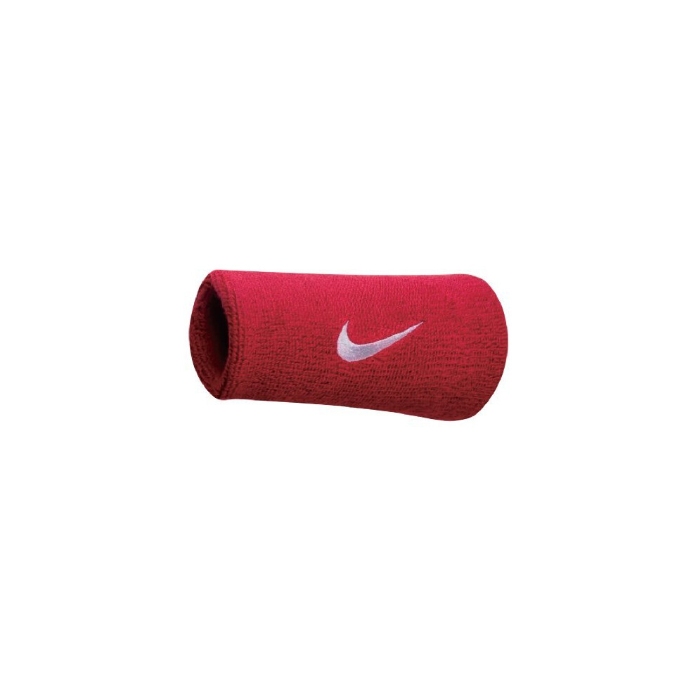 Nike Swoosh Doublewide Wristbands (Varsity RedBlack  Osfm)