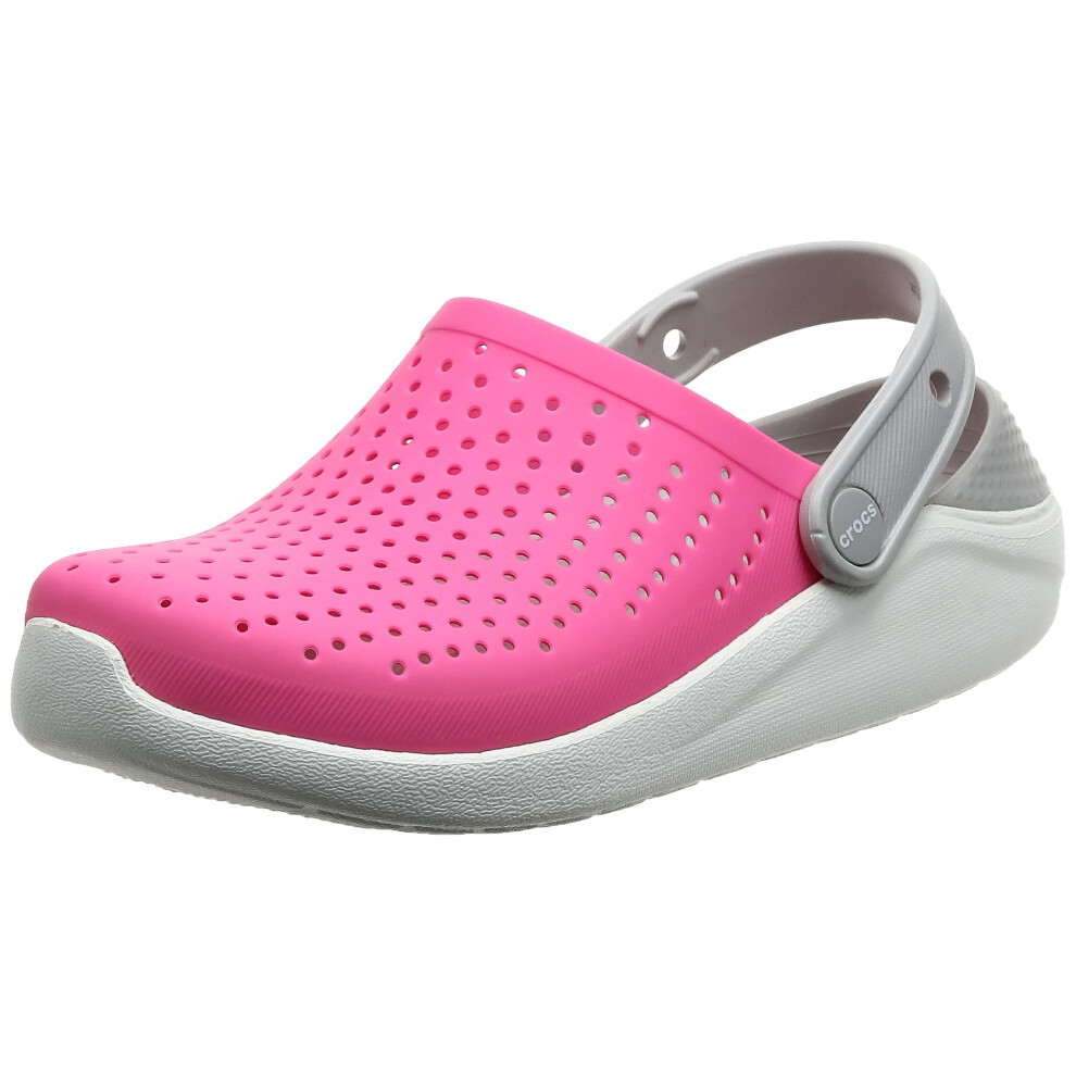 Crocs Kids' LiteRide Clog   Electric Pink/White  4 Big Kid