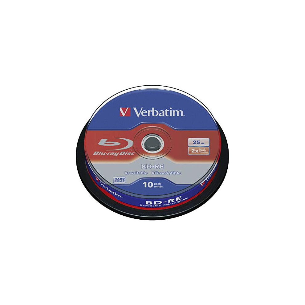 Verbatim BD-RE 25GB 2X with Branded Surface - 10pk Spindle