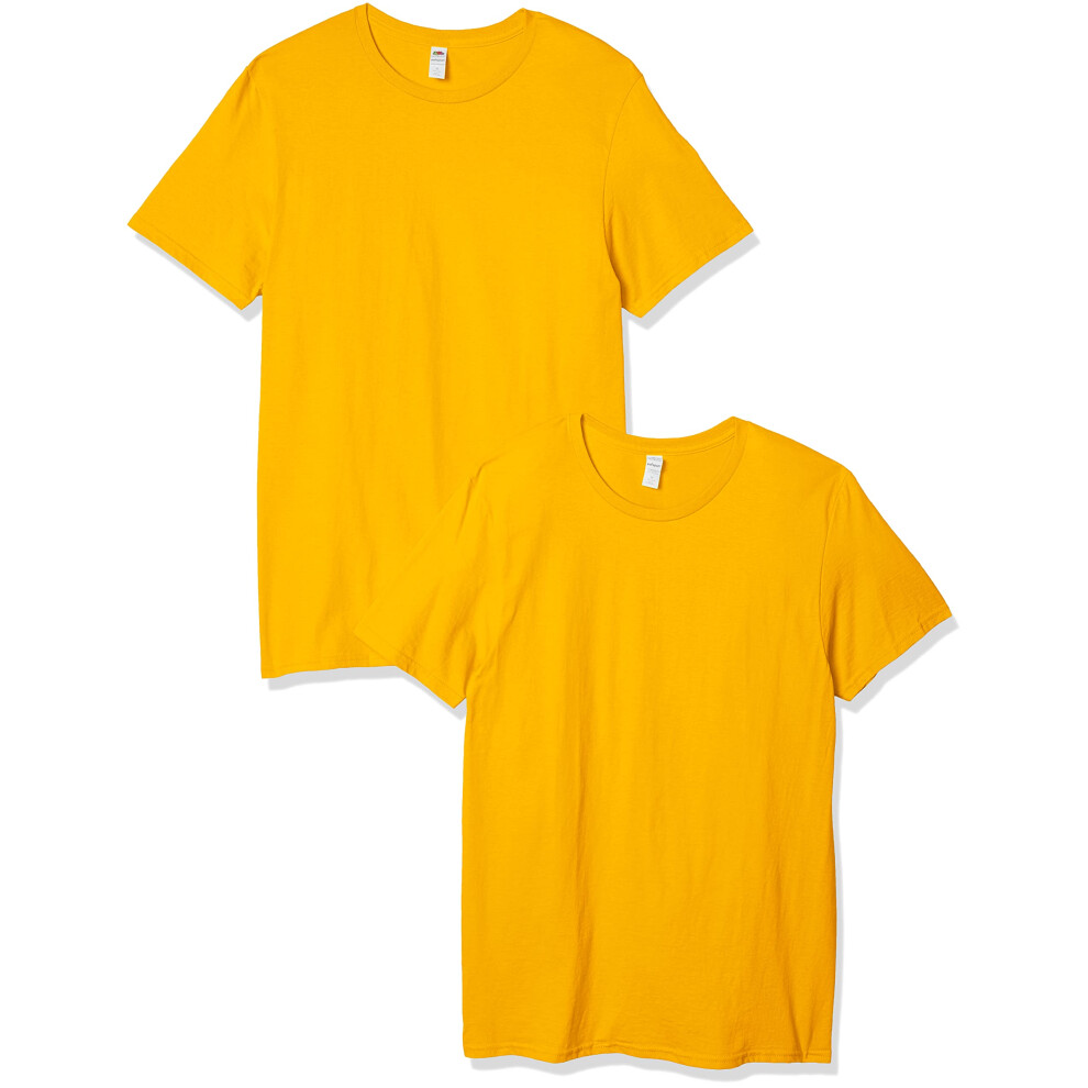 Fruit of the Loom Men's Crew T-Shirt (2 Pack)  Gold  Small