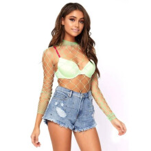 Ben Avenue High Neck Hence Net Lang?rmet Neon Green Color