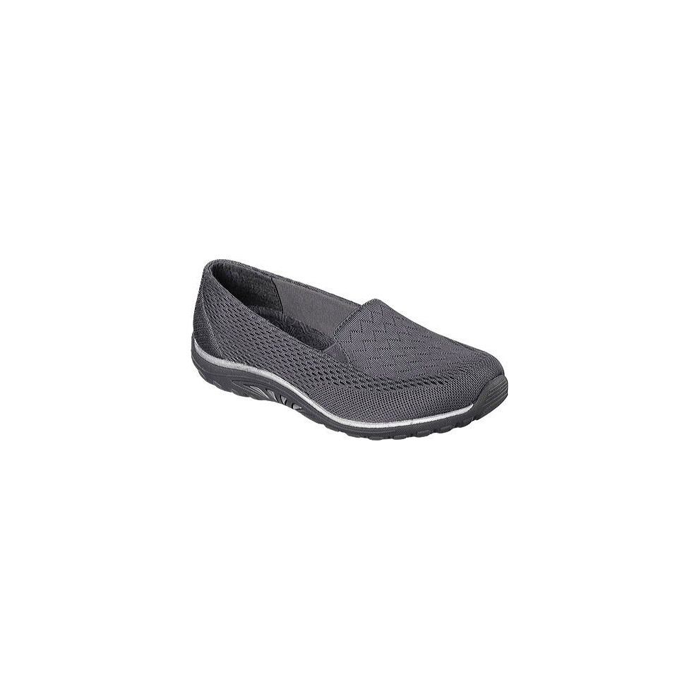 Skechers Womens Reggae Fest Willows Flat  charcoal  8 W US