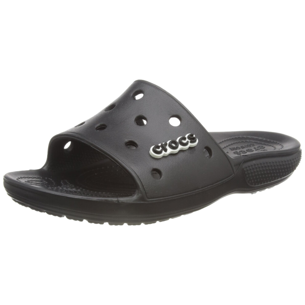 Crocs Unisex Classic Slide Sandals  Black  10 Men/12 Women