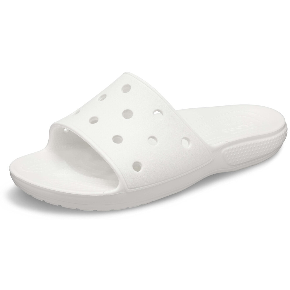 Crocs Unisex Classic Slide Sandals  White  12 Men/14 Women