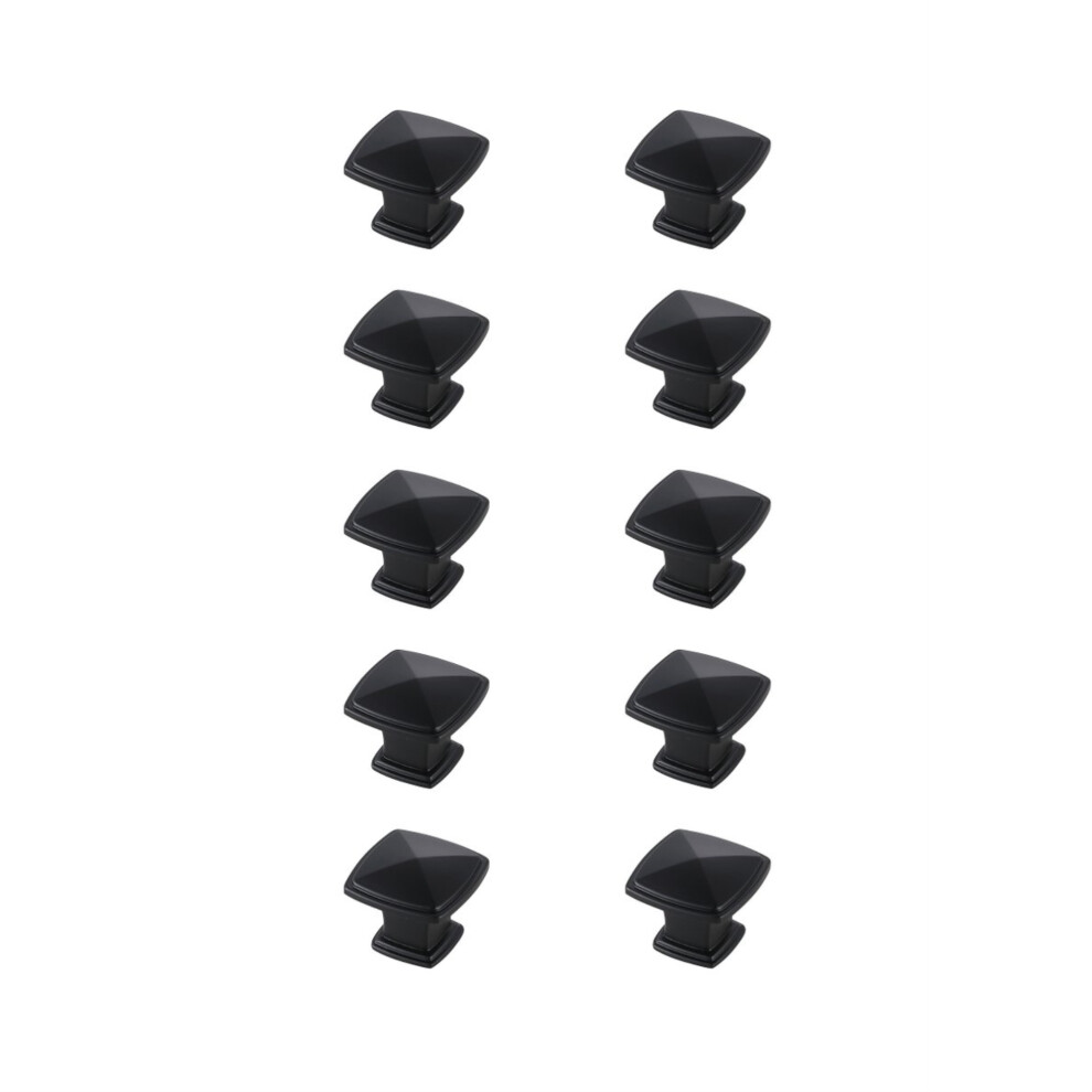Marcel 1.2"""" Matte Black Square Knob Multipack (Set Of 10) 196683006597