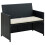 VidaXL vidaXL 2-Sitzer-Gartensofa mit Polstern Schwarz Poly Rattan 1