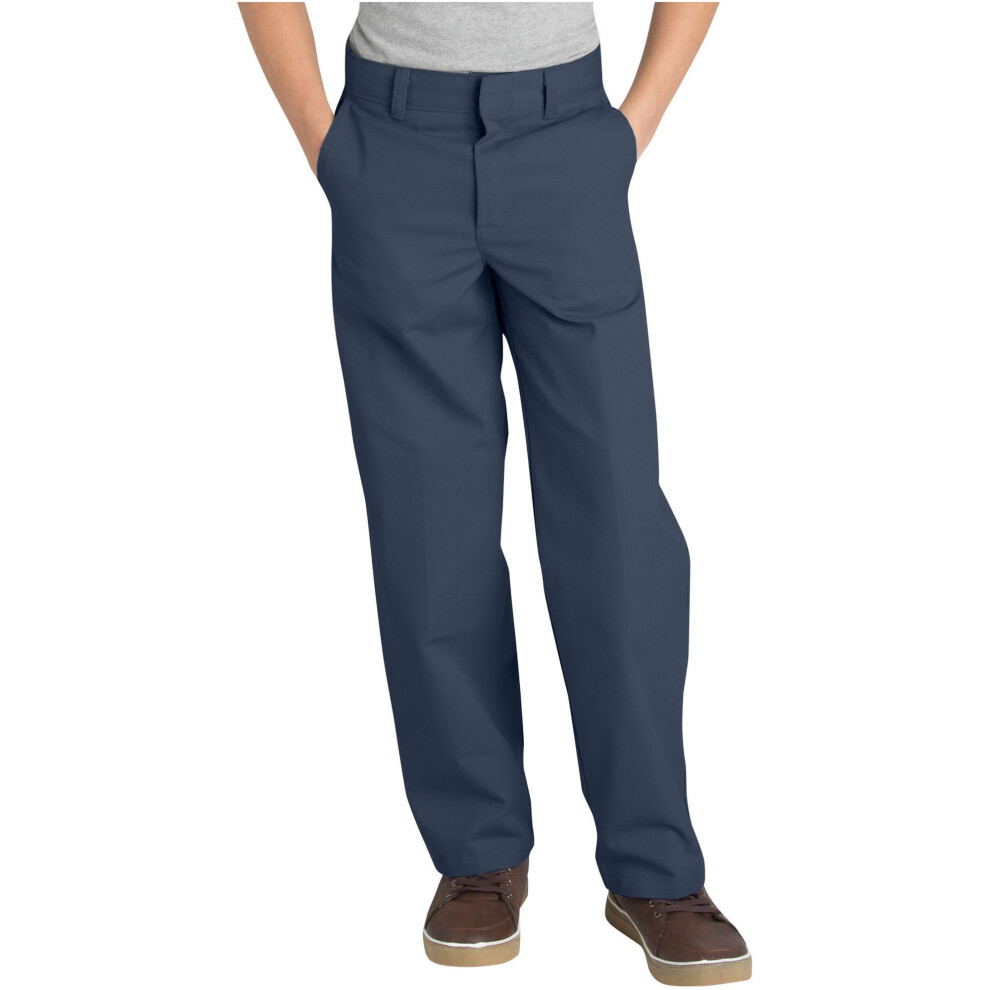 Dickies Boys' Big Flex Waist Flat Front Pants  Dark Navy  8