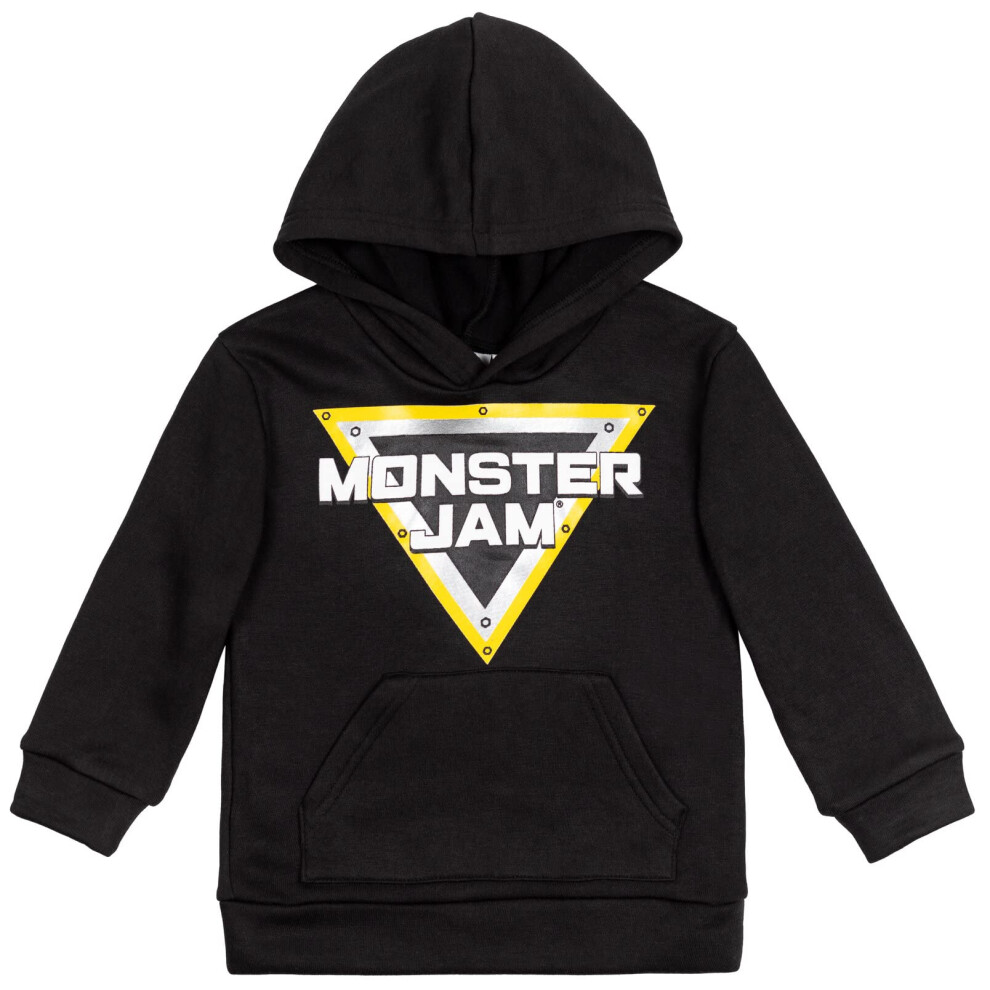 Monster Jam Trucks logo Little Boys Fleece Hoodie Black 7-8