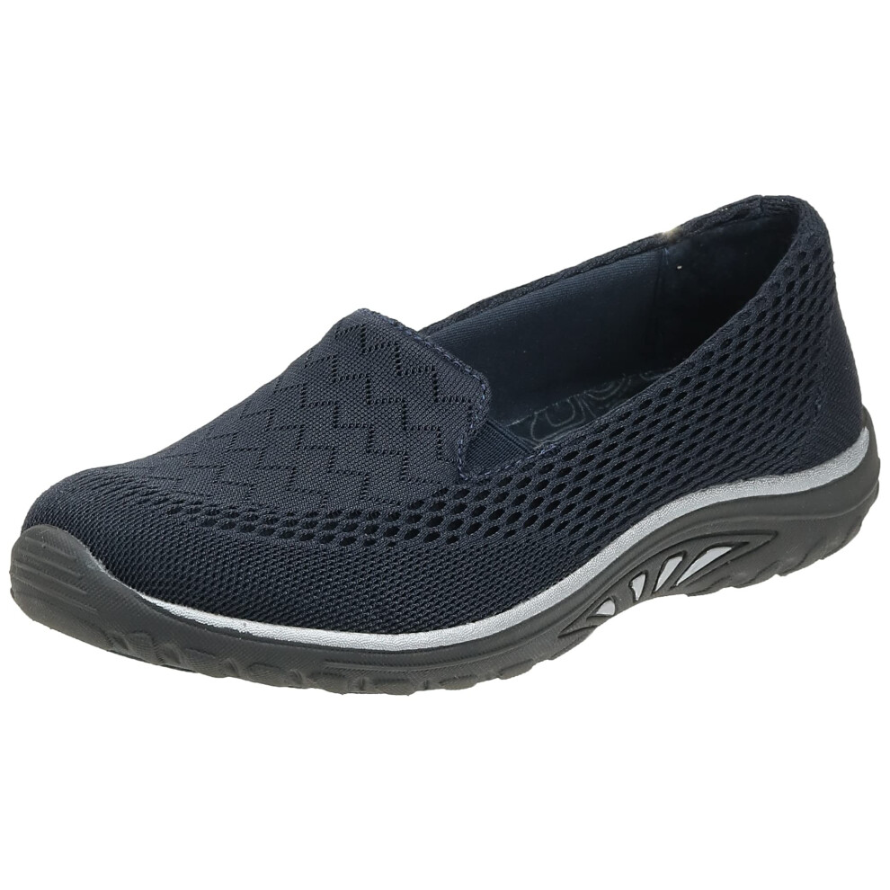 Skechers Women's Reggae Fest Willows Flat 11 M US Navy Mesh