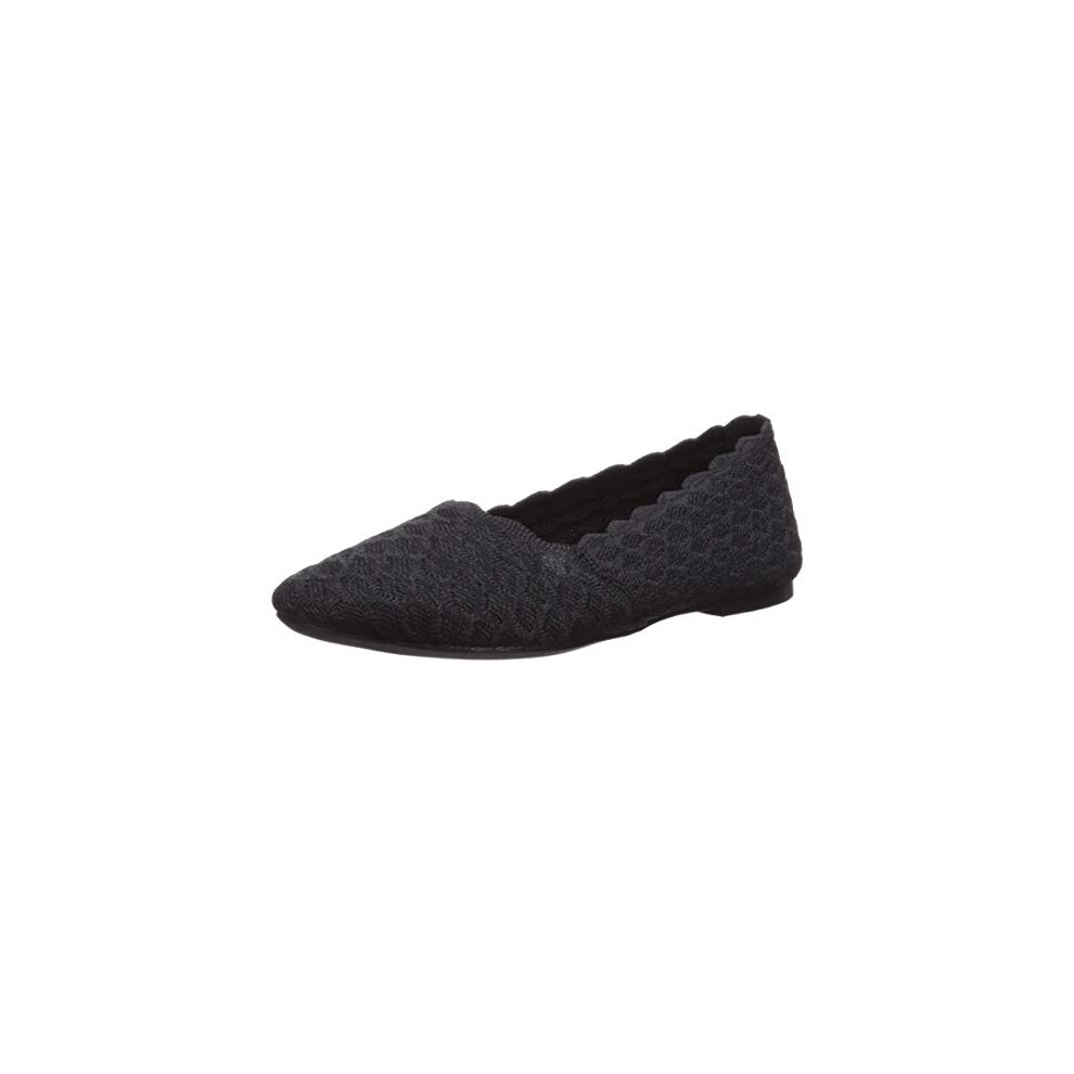 Skechers womens Cleo - Honeycomb Ballet Flat  Black  9.5 US