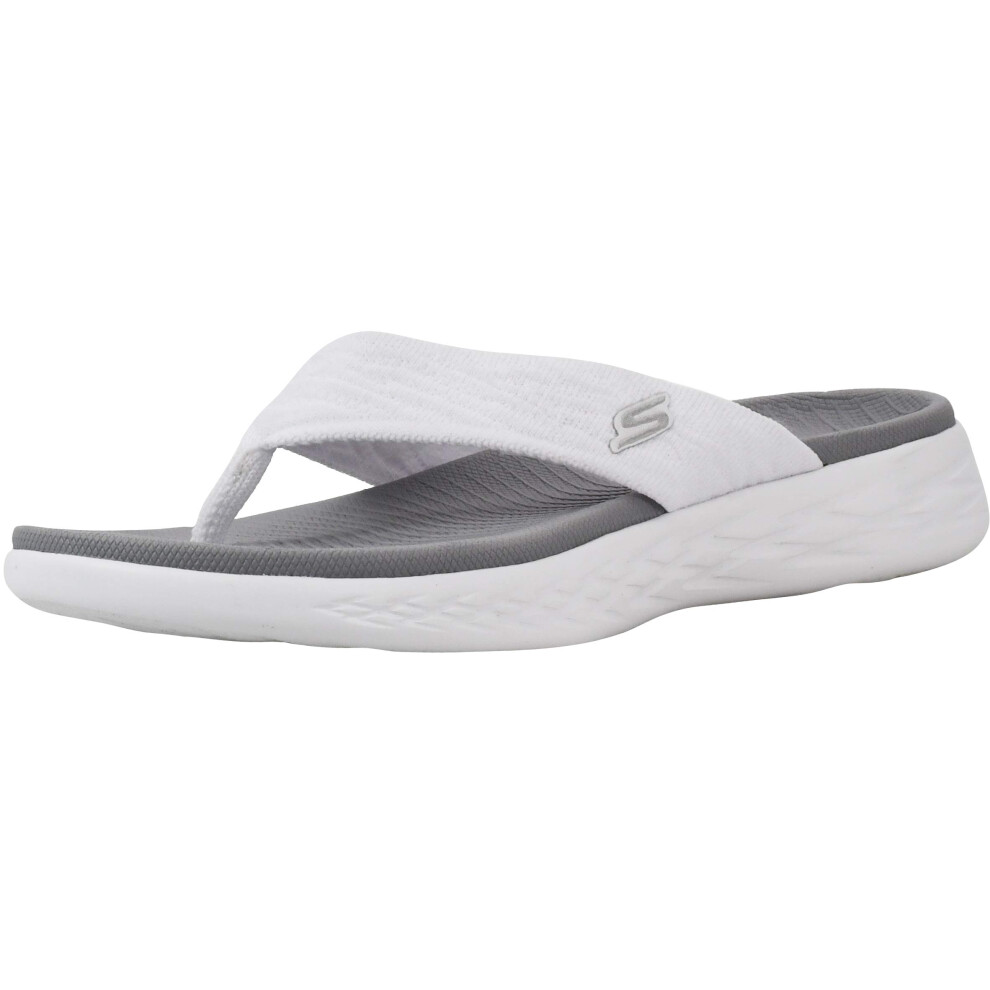 Skechers Womens On-The-go 600-Sunny White Flip-Flop 10 M US