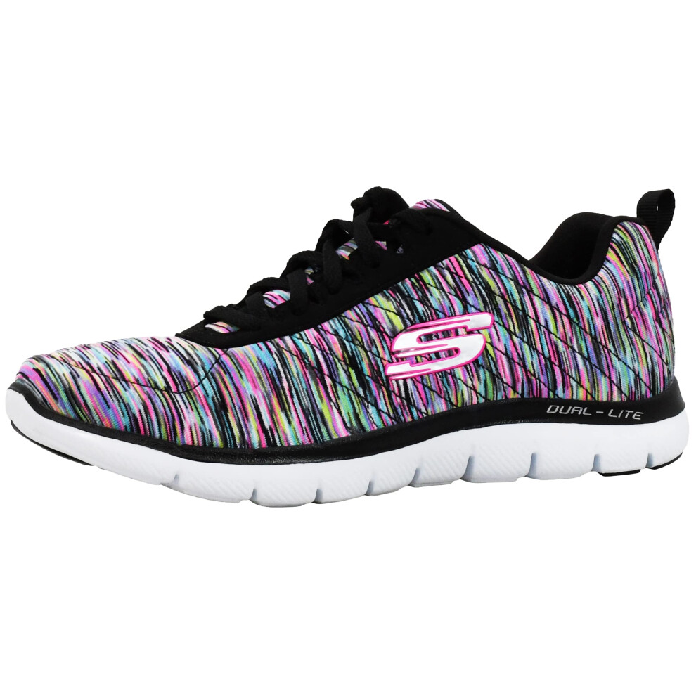 Skechers Women's Flex Appeal 2.0 Black/Multi Sneaker 7 M US