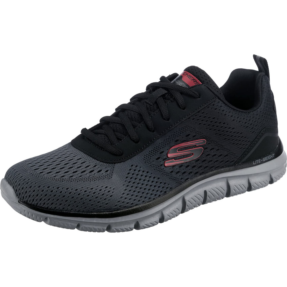 Skechers Men's Walking Sneaker  Black Mesh Charcoal Trim  9