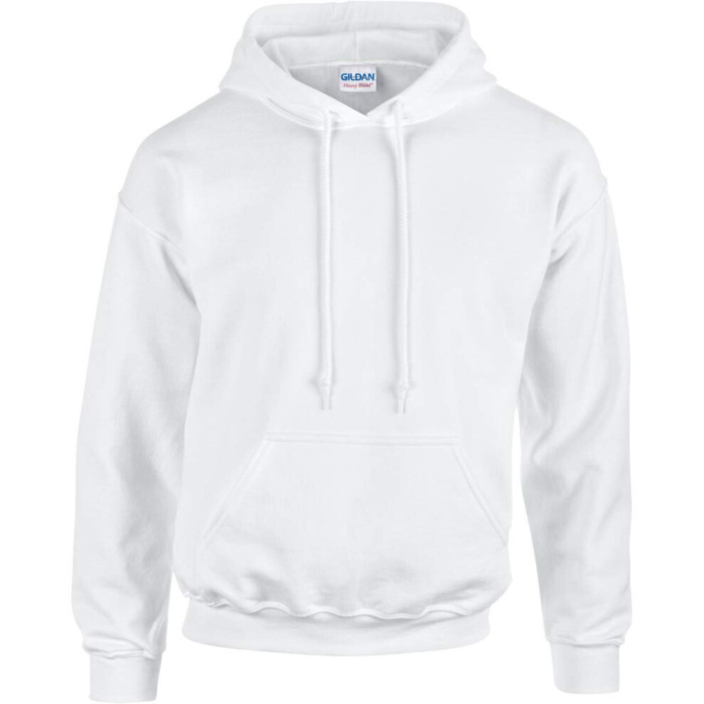 Gildan Adult Heavy Blend Hooded Sweatshirt (White) (Medium)