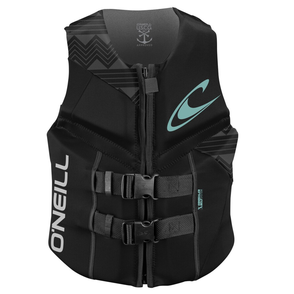 O'Neill Women's Reactor USCG Life Vest  Black/Black/Black 6