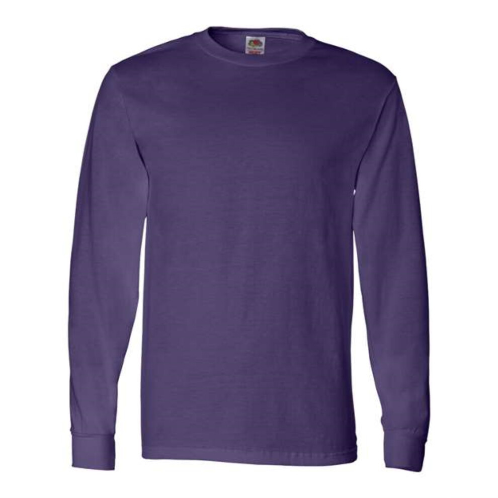 Fruit of the Loom HD Cotton Long Sleeve T-Shirt - Purple  L