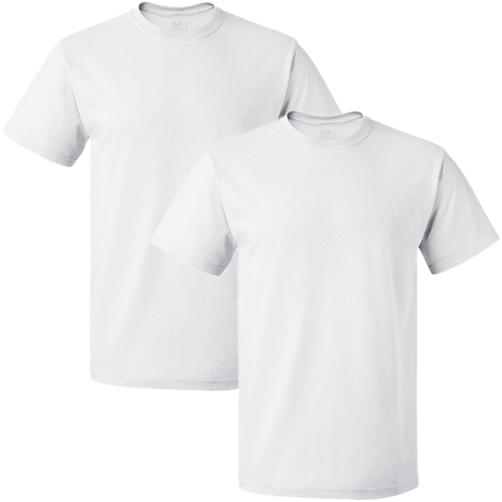 Fruit of the Loom Men's Crew T-Shirt (2 Pack)  White  Large