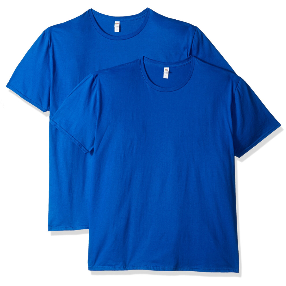 Fruit of the Loom Men's Crew T-Shirt (2 Pack)  Royal  Small