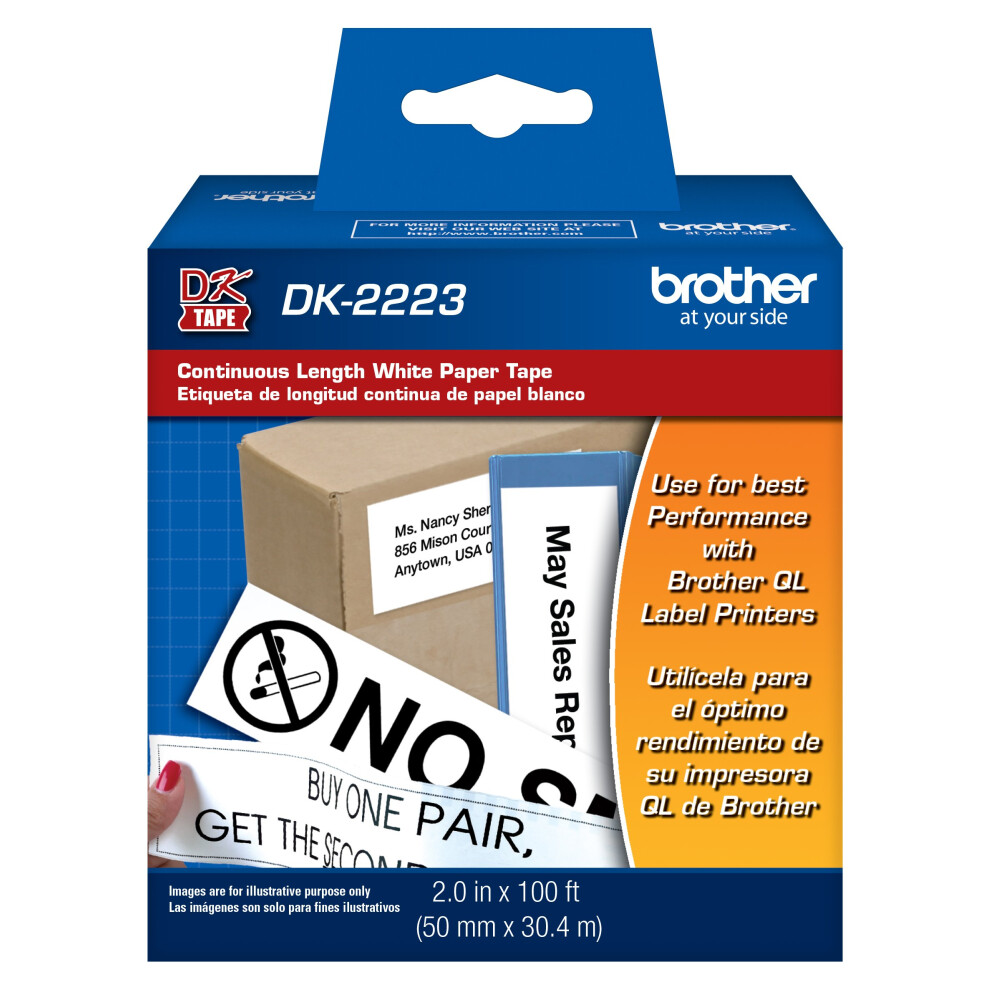 Brother Printer continuous Length White Paper Tape (DK2223)